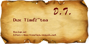 Dux Timótea névjegykártya